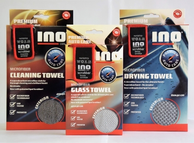INO Premium Auto Care Package - Cleaning Towel/ Drying Towel/ Glass Towel