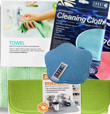 Ultimate Microfiber Cleaning Bundle - Kitchen Dish Matt / Cloth 12-12 /  Cloth 16-16 / Sponge / Microfiber TowelPurchase